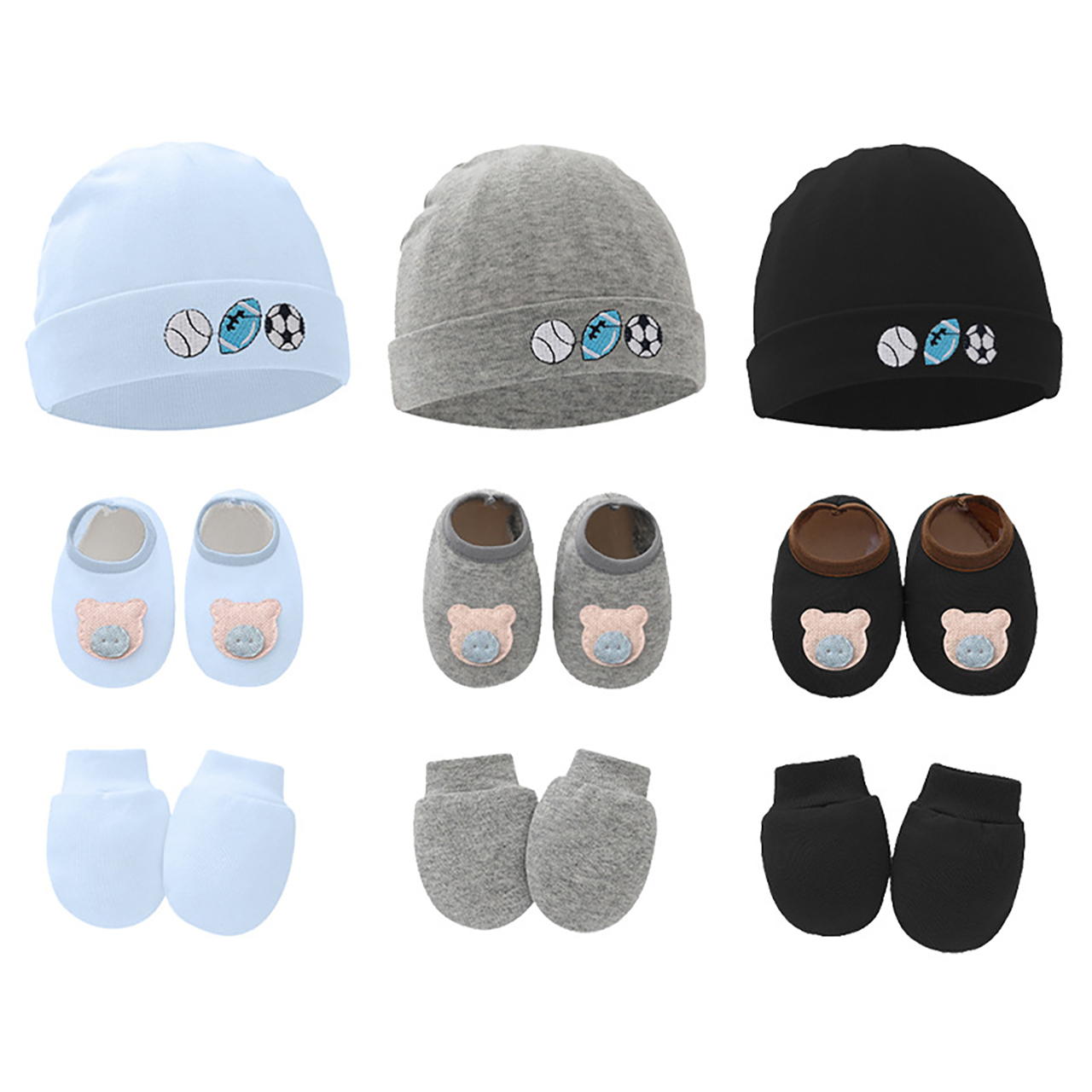Baby Hat Beanie - 3pcs Baby Hat Gloves Shoes Set