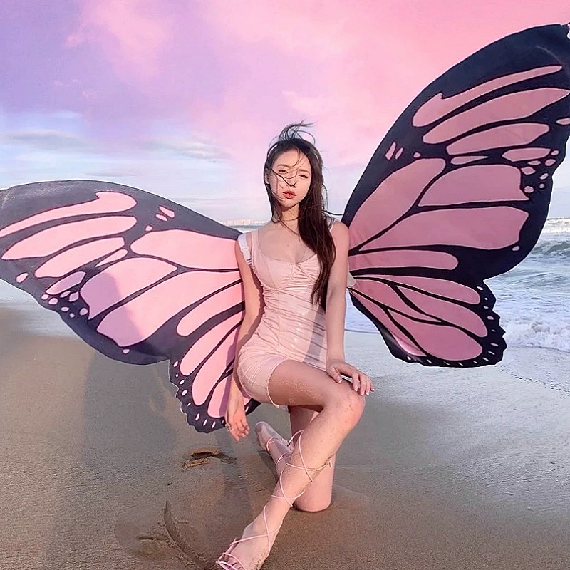 Baby Clothing Model - Cosplay Pink Butterfly Wings Baby Halloween