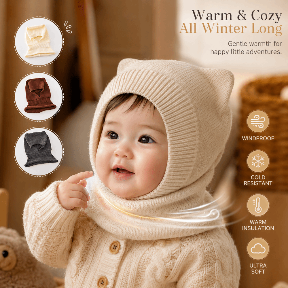 New Warm Woolen Baby Balaclava - Baby Hat Beanie ulasan dan harga